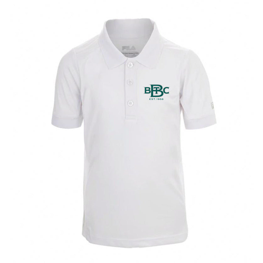 BBTC Boys White Polo - 3" logo