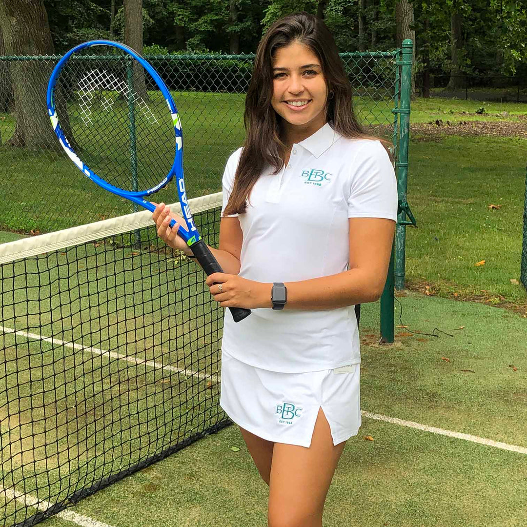 BBTC Ladies Polo Short Sleeve White Polo - 3" logo