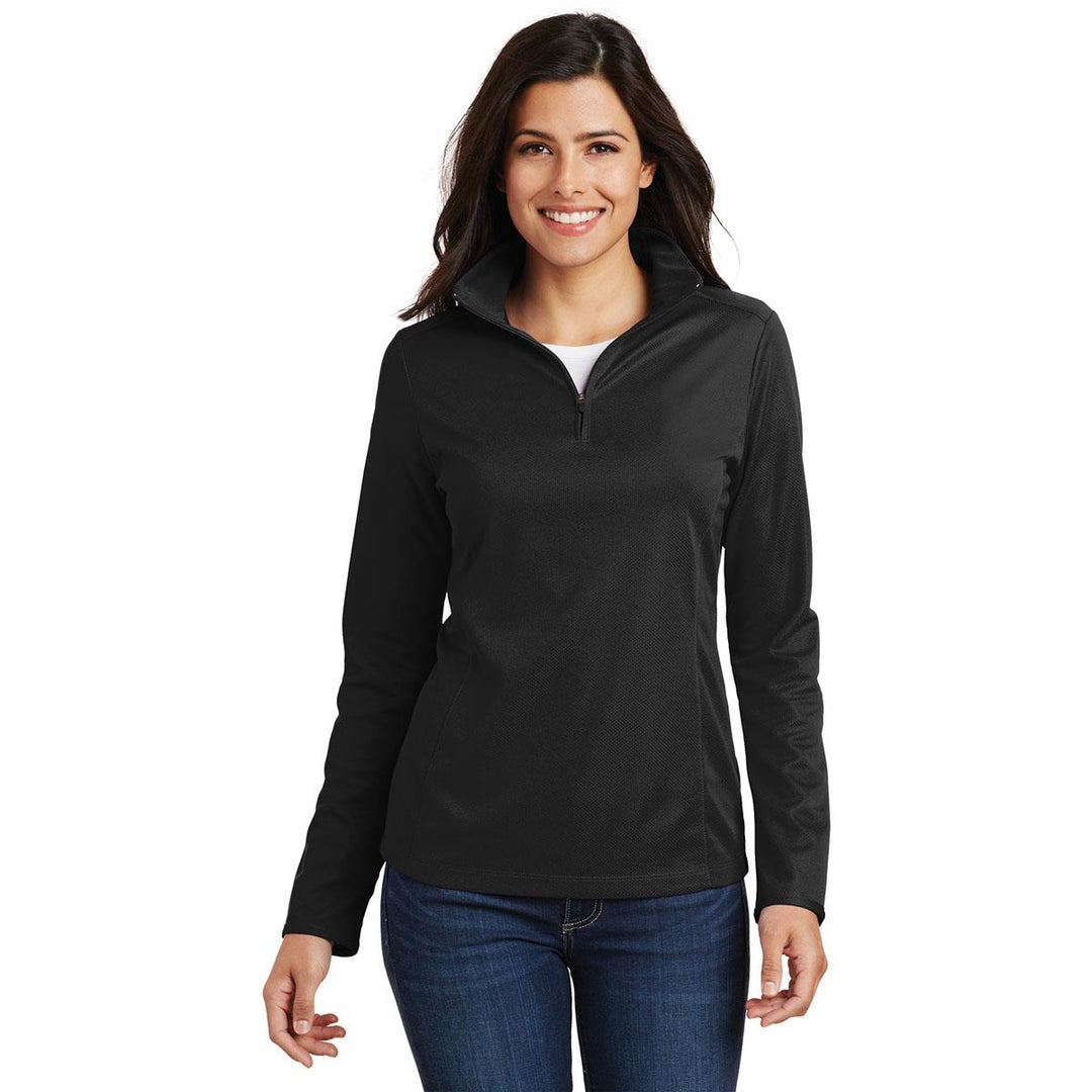 Port L806 Women's Pinpoint Mesh 1/2 Zip